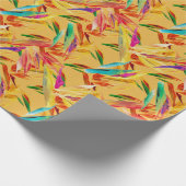 Rotes Grün Blau Lila Abstrakte Flora Geschenkpapier (Ecke)