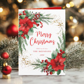 Rotes Grün Elegantes botanisches Foto Weihnachten