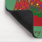 Rotes Grün, frohe Weihnachtsbaum Mousepad (Ecke)