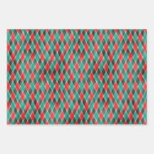 Rotes Grün Kariertes Feiertagsmuster Geschenkpapier Set (Vorderseite 2)