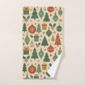 Rotes Grün Mitte Jahrhundert Moderner Urlaub Badhandtuch Set (Handtuch)