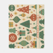 Rotes Grün Mitte Jahrhundert Moderner Urlaub Fleecedecke (Vorderseite)