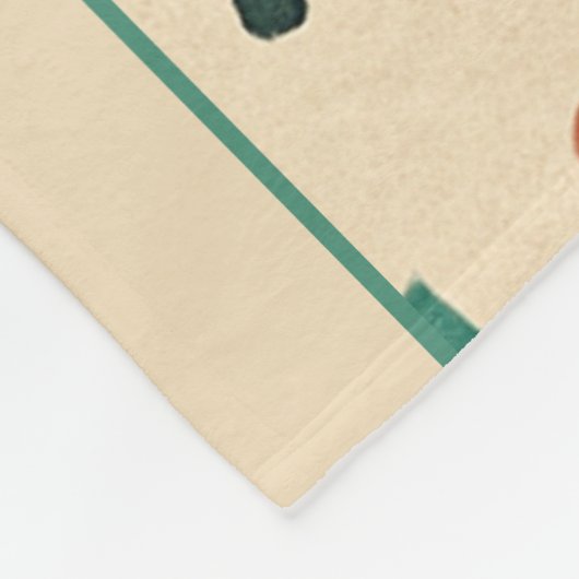 Rotes Grün Mitte Jahrhundert Moderner Urlaub Fleecedecke (Ecke)