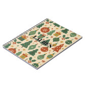 Rotes Grün Mitte Jahrhundert Moderner Urlaub Notizblock (Linke Seite)