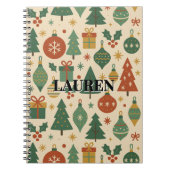 Rotes Grün Mitte Jahrhundert Moderner Urlaub Notizblock (Vorderseite)