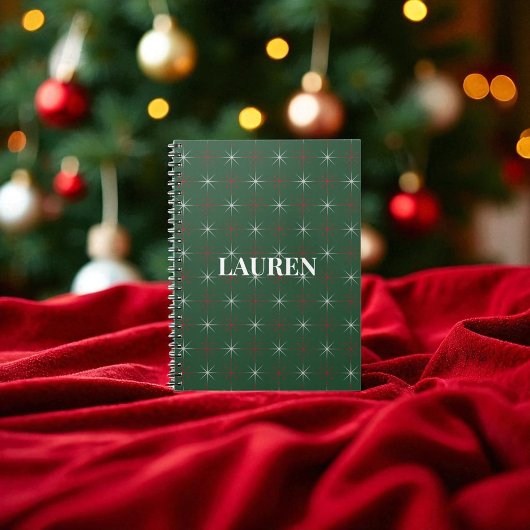 Rotes Grün Mitte Jahrhundert Moderner Urlaub Notizblock