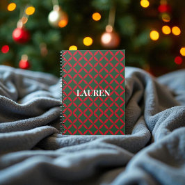 Rotes Grün Mitte Jahrhundert Moderner Urlaub Notizblock