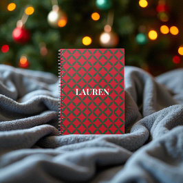 Rotes Grün Mitte Jahrhundert Moderner Urlaub Notizblock