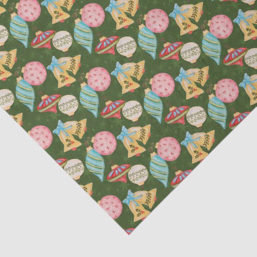 Rotes Grün Traditionelle Weihnachtsschmuck Glocken Seidenpapier (Ausschnitt)