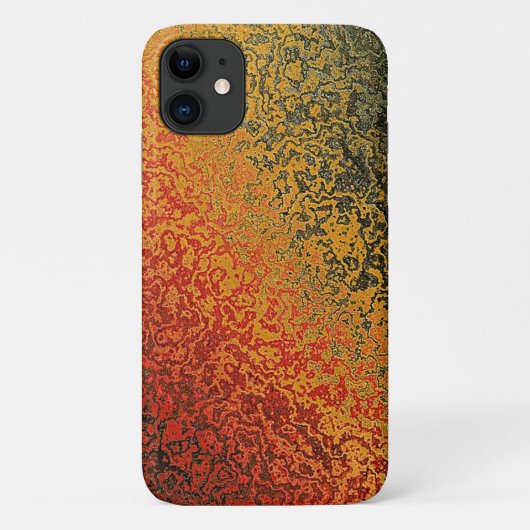 Rotes Grün-und Goldmuster Case-Mate iPhone Hülle (Rückseite)