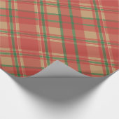 Rotes Grün und Karierte Weihnachten Geschenkpapier (Ecke)