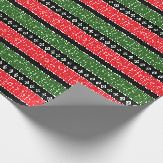 Rotes Grün- und Schwarztütenpapier Geschenkpapier (Ecke)