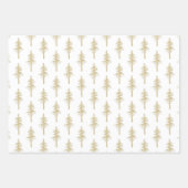 Rotes Grün und Weiß des Pinienwaldes aus Gold Geschenkpapier Set (Vorderseite 2)