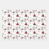 Rotes Grün und Weiße Weihnachten Geschenkpapier Set (Vorderseite 3)