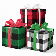 Rotes Grün und Weißes Buffalo Kariertes Weihnachts