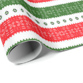 Rotes Grün und Weißtütenpapier Geschenkpapier (Rolleneckpunkt)