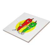 Rotes Grün w der Pfefferverbrecher gelbes ciricle Fliese (Seite)