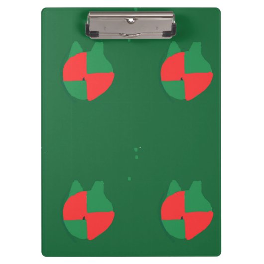 Rotes Grünes abstraktes Clipboard Klemmbrett (Vorderseite)