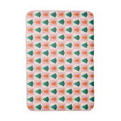 Rotes grünes Aquarell Frohe Weihnachtsbaummuster Badematte (Vorderseite Vertikal)