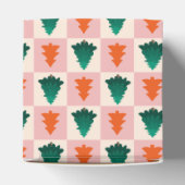 Rotes grünes Aquarell Frohe Weihnachtsbaummuster Geschenkschachtel (Oben)