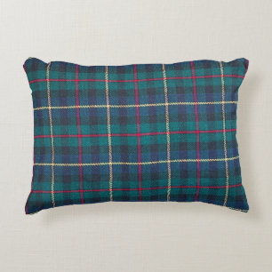 Rotes, grünes, blaues schottisches Tartan-Muster. Dekokissen