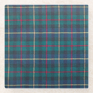 Rotes, grünes, blaues schottisches Tartan-Muster. Glasuntersetzer