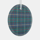 Rotes, grünes, blaues schottisches Tartan-Muster. Ornament Aus Glas (Vorderseite Rechts)