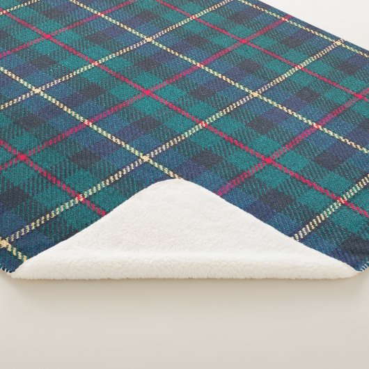 Rotes, grünes, blaues schottisches Tartan-Muster. Sherpadecke (3/4)