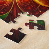 Rotes grünes dekoratives Blumenpuzzle Puzzle (Seite)