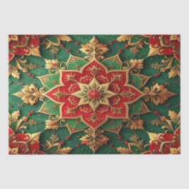 Rotes grünes dekoratives Feiertags-Seidenpapier Seidenpapier