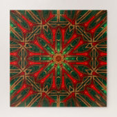 Rotes grünes dekoratives Puzzle (Horizontal)