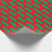 Rotes grünes Festziegelmauerpapier Geschenkpapier (Ecke)