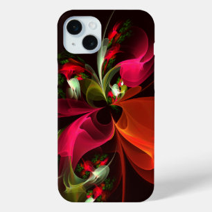 Rotes grünes florales modernes abstraktes Kunstmus Case-Mate iPhone Hülle