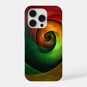 Rotes grünes florales modernes abstraktes Kunstmus iPhone 15 Pro Hülle