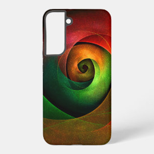 Rotes grünes florales modernes abstraktes Kunstmus Samsung Galaxy Hülle