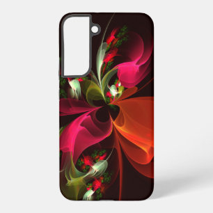 Rotes grünes florales modernes abstraktes Kunstmus Samsung Galaxy Hülle