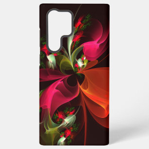 Rotes grünes florales modernes abstraktes Kunstmus Samsung Galaxy Hülle