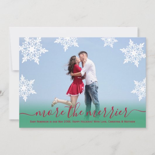 Rotes grünes Foto Weihnachtsfeiertage Ankündigung (Vorderseite)