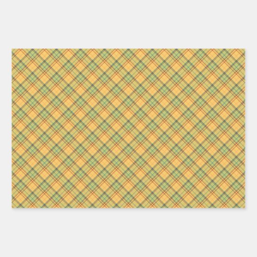 Rotes, grünes, gelbes Kariertes Umschlagpapier Set Geschenkpapier Set (Vorderseite 2)