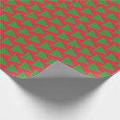 Rotes grünes geometrisches Geschenkpapier (Ecke)