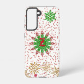 Rotes grünes Goldenes Schneeflocken Xmas Custom Mo Samsung Galaxy Hülle (Rückseite)