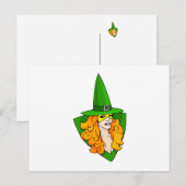 Rotes grünes Hexenhaar Postkarte (Vorne/Hinten)