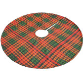 Rotes Grünes Kariertes Baumrock Fleece Weihnachtsbaumdecke (Schrägansicht)