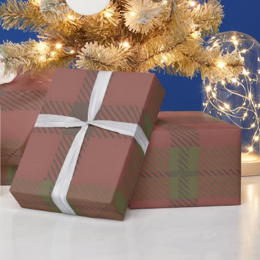 Rotes grünes Karomuster Geschenkpapier (Feiertage)