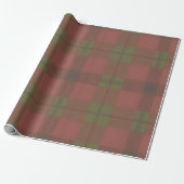 Rotes grünes Karomuster Geschenkpapier (Ungerollt)