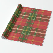 Rotes grünes Karomuster Geschenkpapier (Ungerollt)