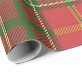 Rotes grünes Karomuster Geschenkpapier (Rolleneckpunkt)