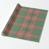 Rotes grünes Karomuster Geschenkpapier (Ungerollt)