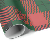 Rotes grünes Karomuster Geschenkpapier (Rolleneckpunkt)