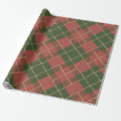 Rotes grünes Karomuster-Wrap-Papier Geschenkpapier (Ungerollt)